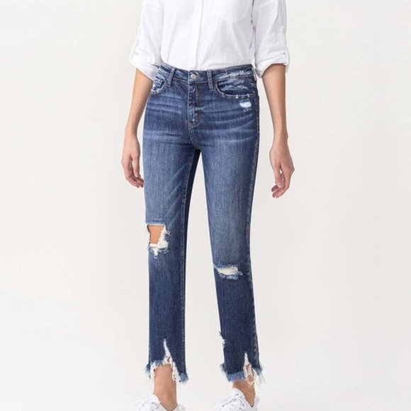 Lovervet Jackie Full Size High Rise Crop Straight Leg Jeans - Picture 5 of 5